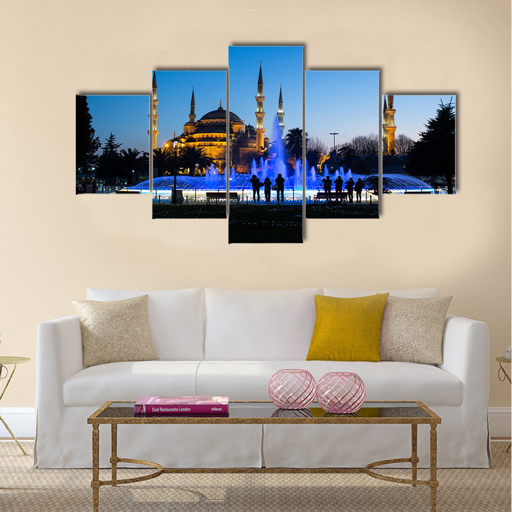Blue Mosque at the Istanbul Turkey Multi panel canvas wall art