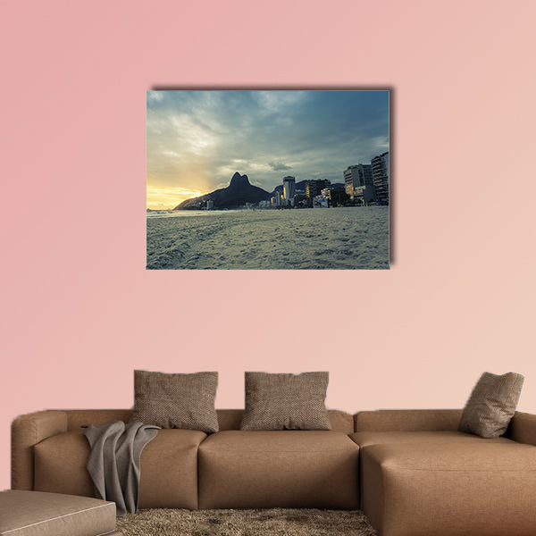 Sunset on Ipanema Beach in Rio de Janeiro in the Brazil multi panel canvas wall art
