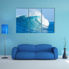 A Fully Pressured Blue Ocean Wave, Multi Panel Canvas Wall Art