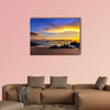 Sunset on Khao Lak beach in Thailand multi panel canvas wall art