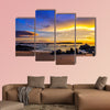 Sunset on Khao Lak beach in Thailand multi panel canvas wall art