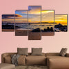 Sunset on Khao Lak beach in Thailand multi panel canvas wall art