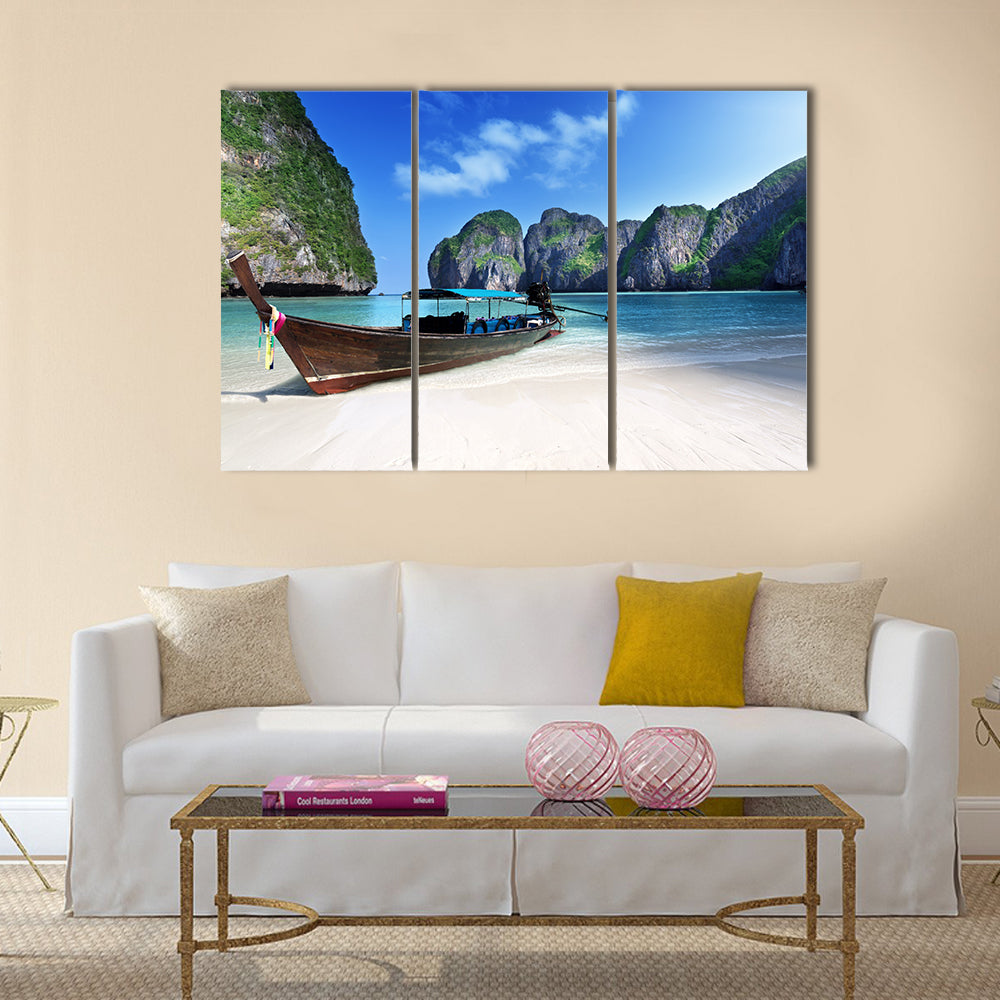 Maya bay Phi Phi Leh island, Thailand multi panel canvas wall art