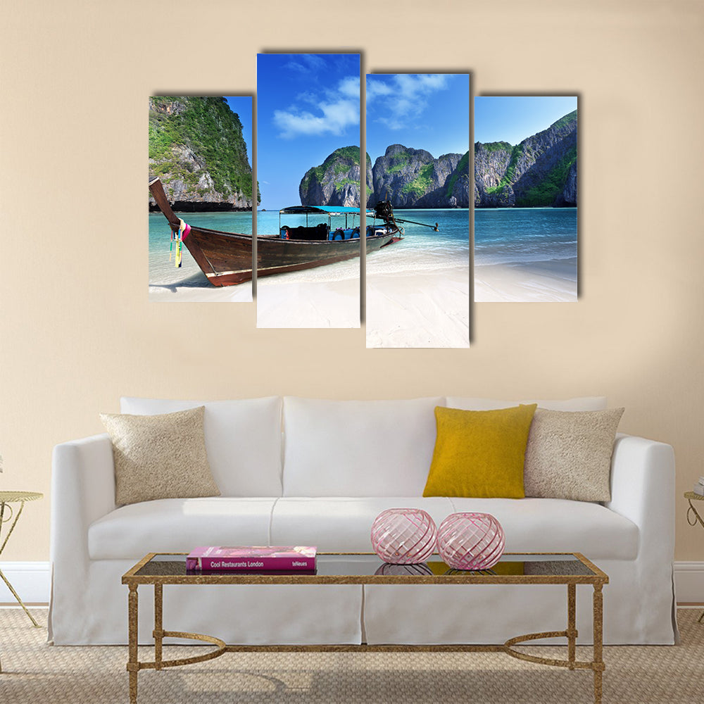 Maya bay Phi Phi Leh island, Thailand multi panel canvas wall art