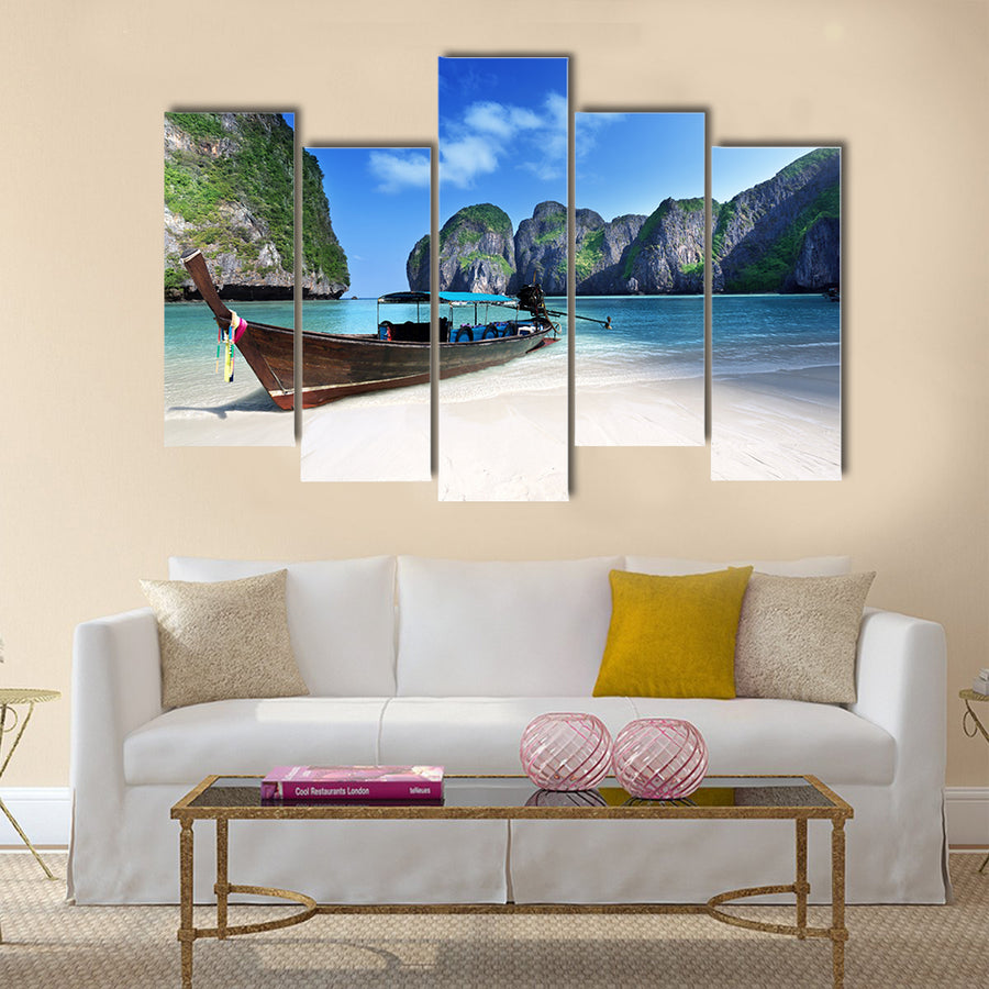 Maya bay Phi Phi Leh island, Thailand multi panel canvas wall art