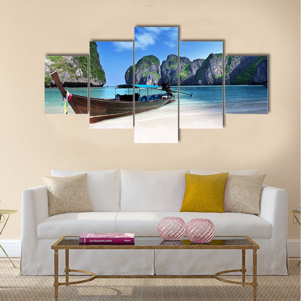 Maya bay Phi Phi Leh island, Thailand multi panel canvas wall art