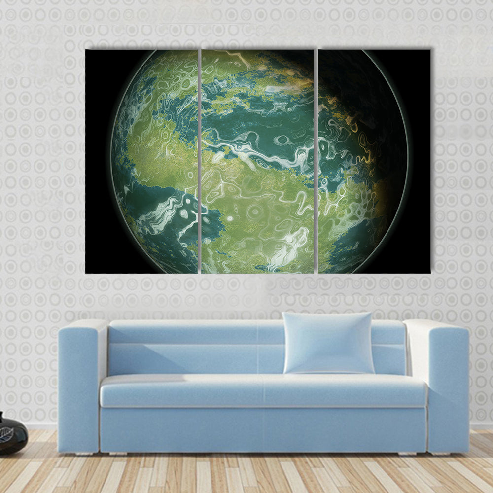Green planet Multi Panel Canvas Wall Art
