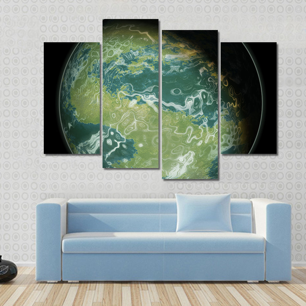 Green planet Multi Panel Canvas Wall Art
