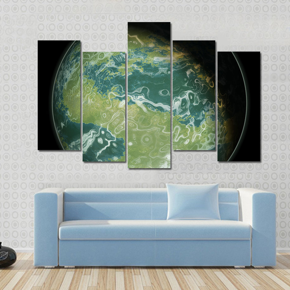 Green planet Multi Panel Canvas Wall Art