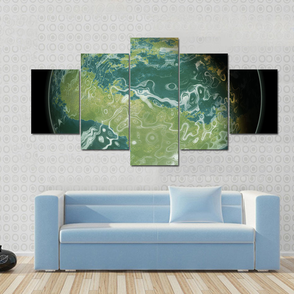 Green planet Multi Panel Canvas Wall Art
