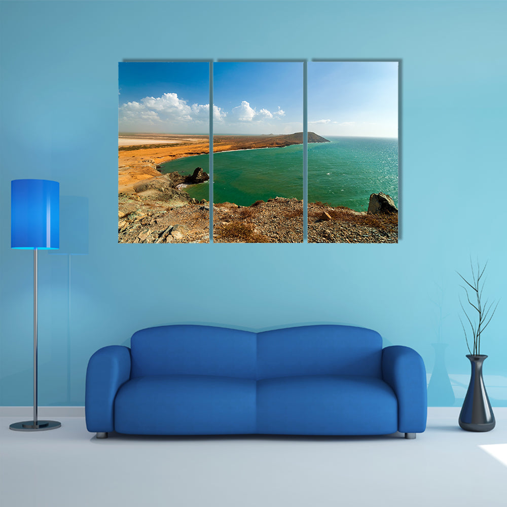 Beautiful dry desoloate coastline in La Guajira Colombia Multi Panel Canvas Wall Art