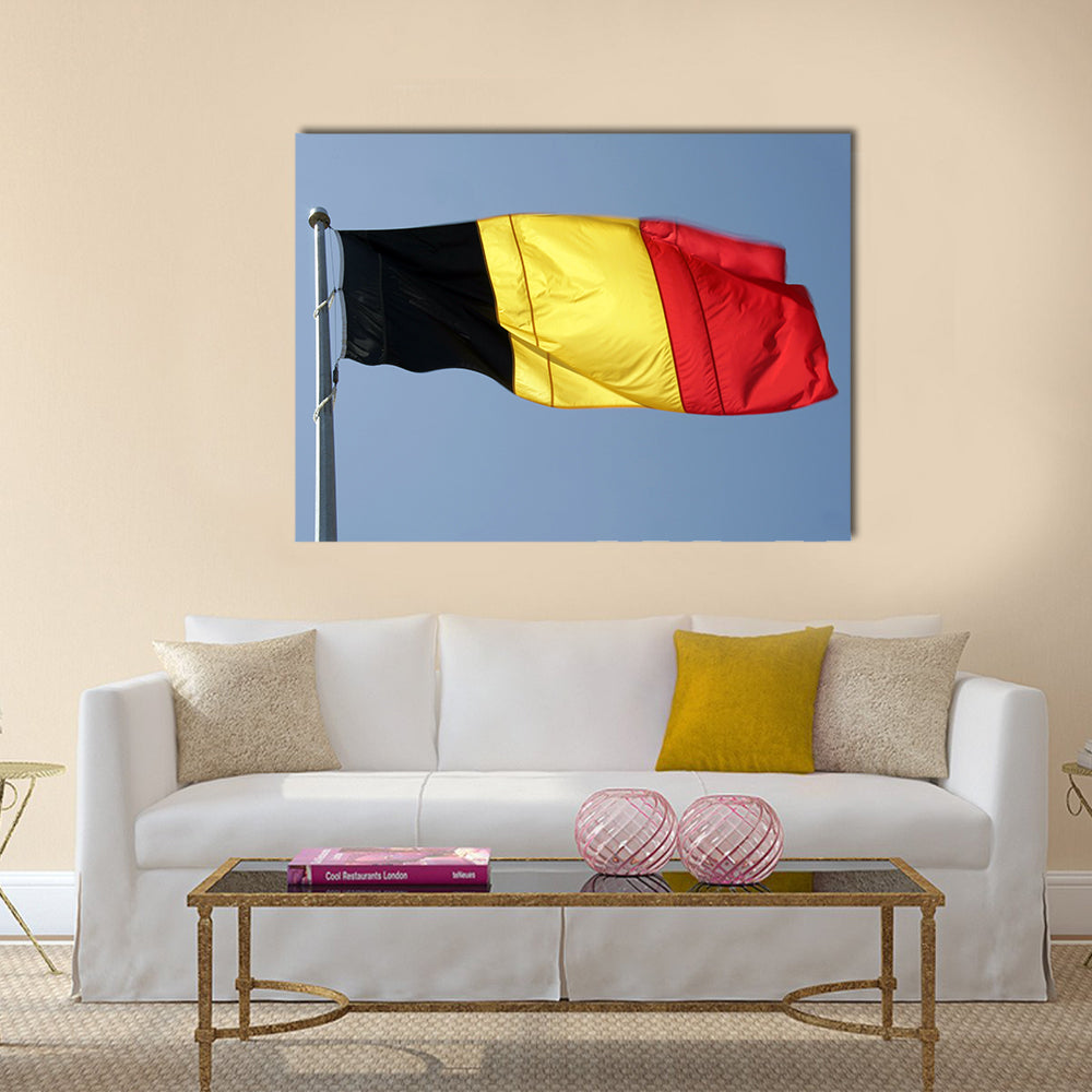 German National Flag On The Flag Pole Multi Panel Canvas Wall Art
