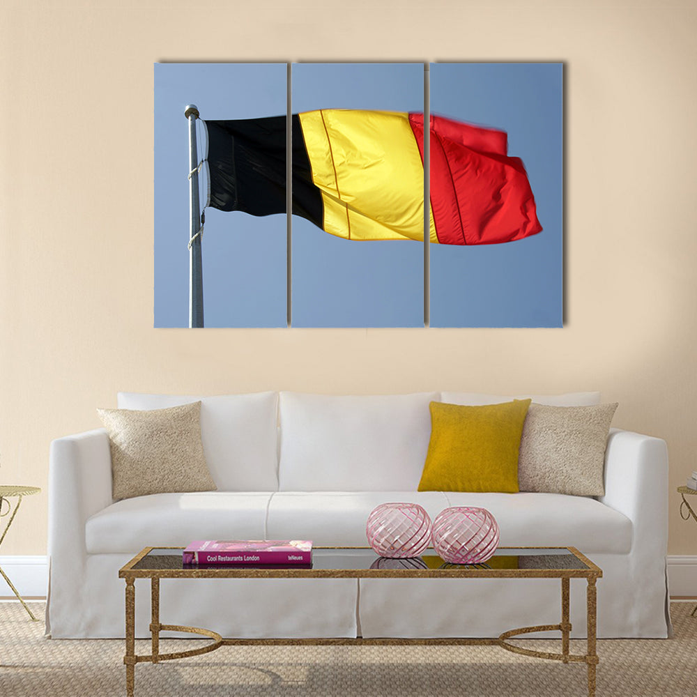 German National Flag On The Flag Pole Multi Panel Canvas Wall Art