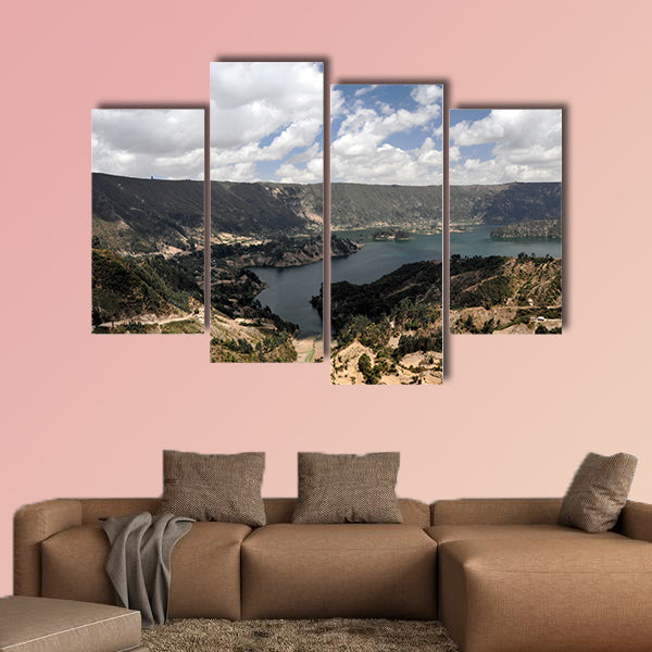 Large panorama photo of Wenchi Crater Lake Multi panel canvas wall art