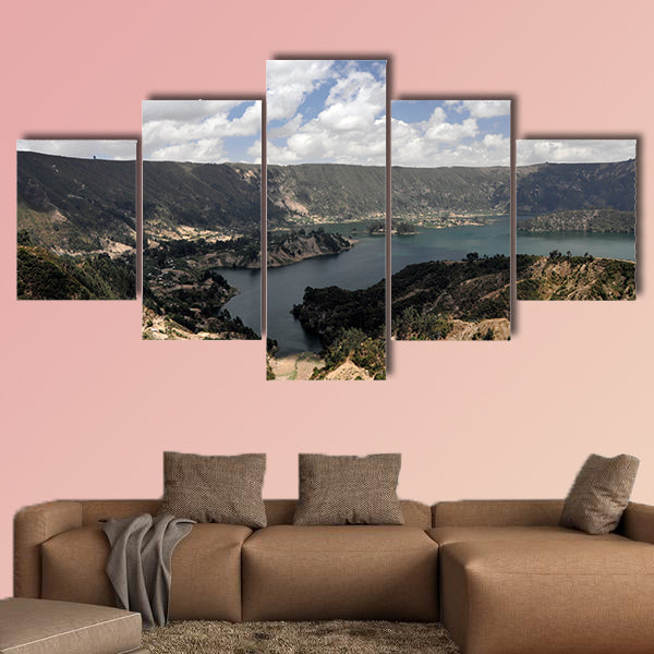 Large panorama photo of Wenchi Crater Lake Multi panel canvas wall art