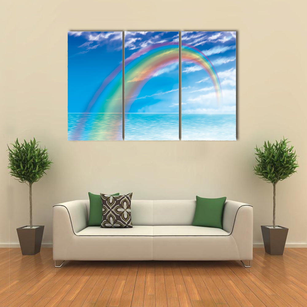 The Flying Colors Of The Rainbow In A Rainy Weather, Multi Panel Canvas Wall Art