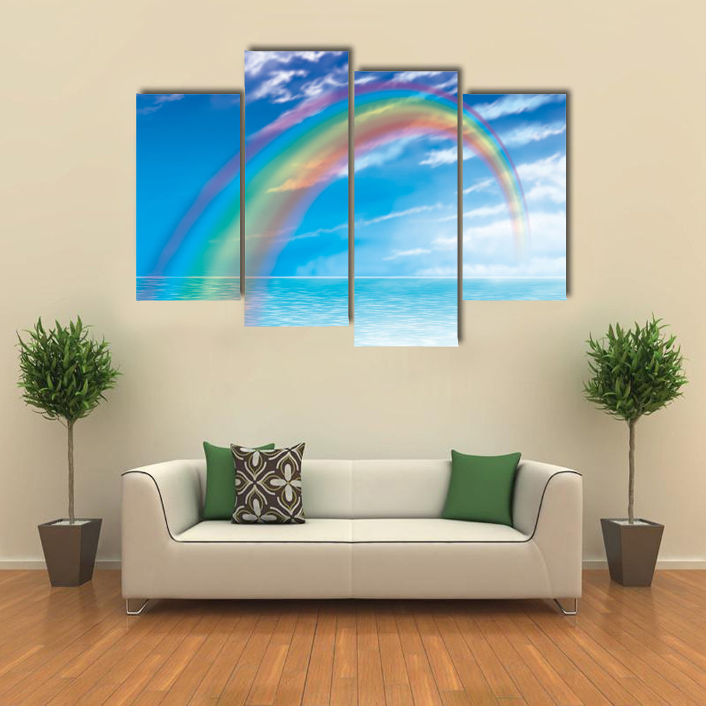 The Flying Colors Of The Rainbow In A Rainy Weather, Multi Panel Canvas Wall Art