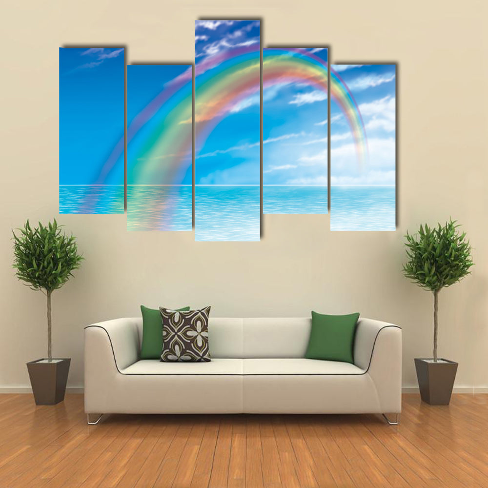 The Flying Colors Of The Rainbow In A Rainy Weather, Multi Panel Canvas Wall Art