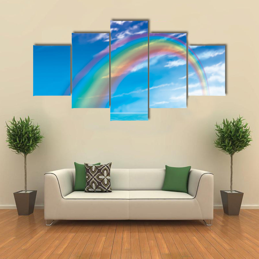 The Flying Colors Of The Rainbow In A Rainy Weather, Multi Panel Canvas Wall Art