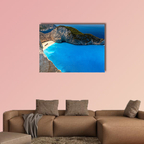 Amazing beach Navagio in Zakynthos, Greece multi panel canvas wall art