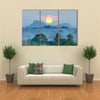 Sunrise in the jungles of Sri Lanka Multi Panel Canvas Wall Art