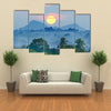 Sunrise in the jungles of Sri Lanka Multi Panel Canvas Wall Art