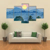 Sunrise in the jungles of Sri Lanka Multi Panel Canvas Wall Art