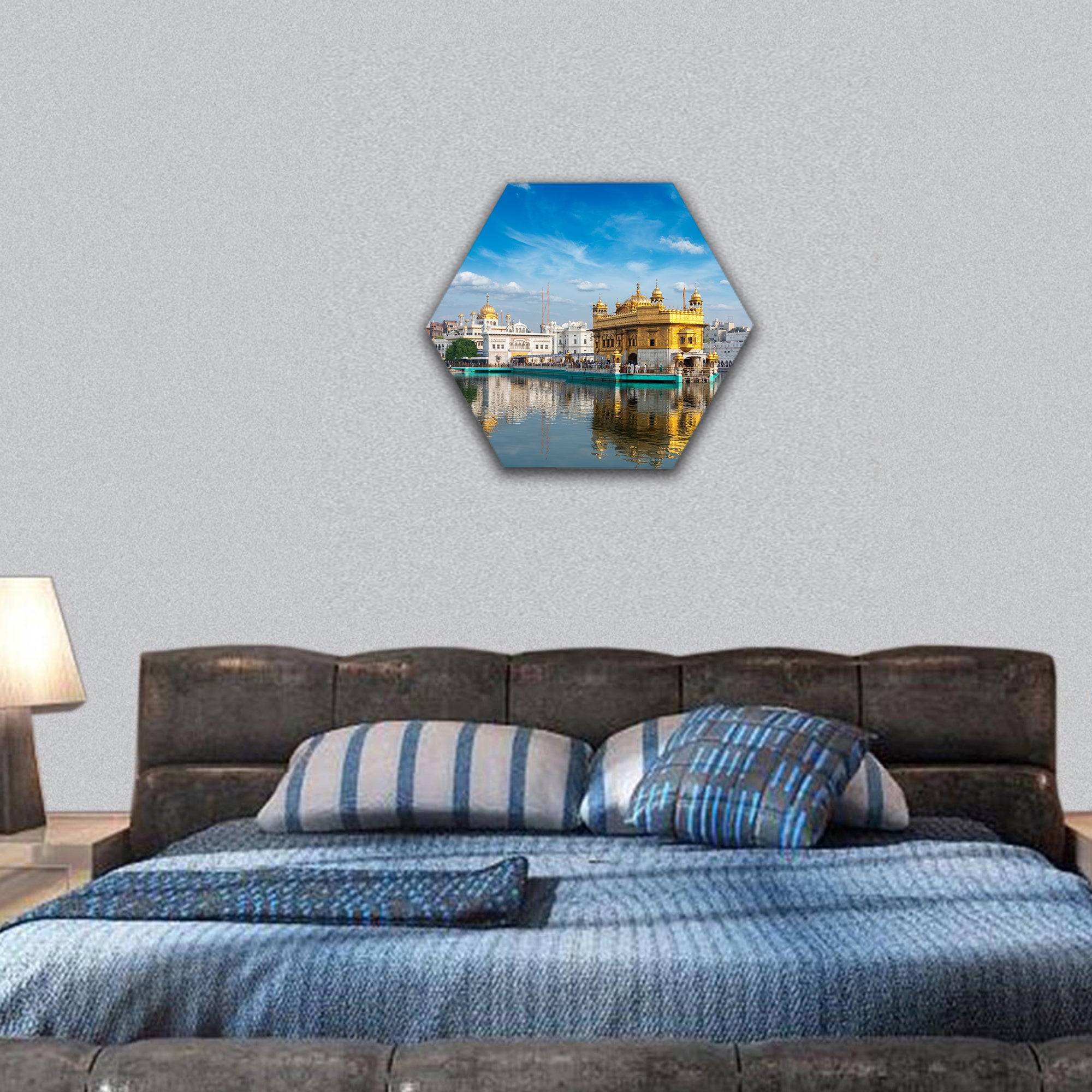 Sikh gurdwara Golden Temple (Harmandir Sahib) hexagonal canvas wall art