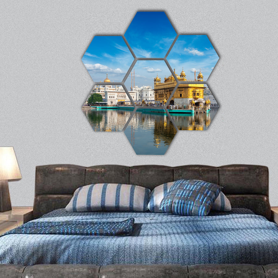 Sikh gurdwara Golden Temple (Harmandir Sahib) hexagonal canvas wall art