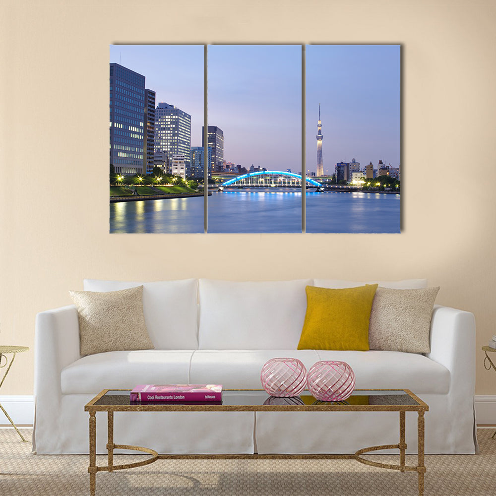 Tokyo skyline with Tokyo Sky Tree Multi Panel Canvas Wall Art