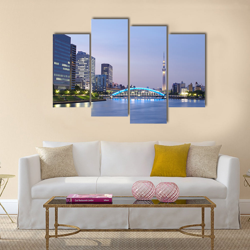 Tokyo skyline with Tokyo Sky Tree Multi Panel Canvas Wall Art