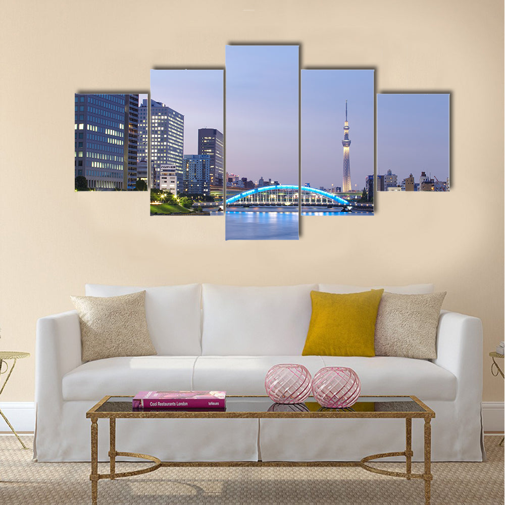 Tokyo skyline with Tokyo Sky Tree Multi Panel Canvas Wall Art