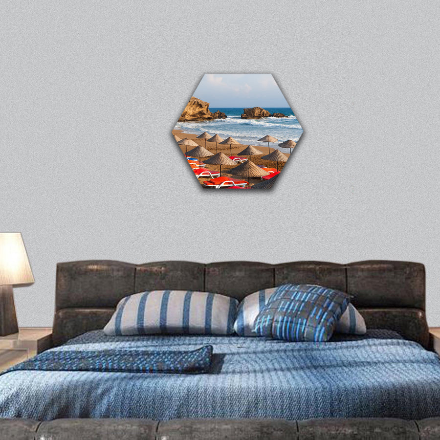 Sea Sun Beach hexagonal canvas wall art