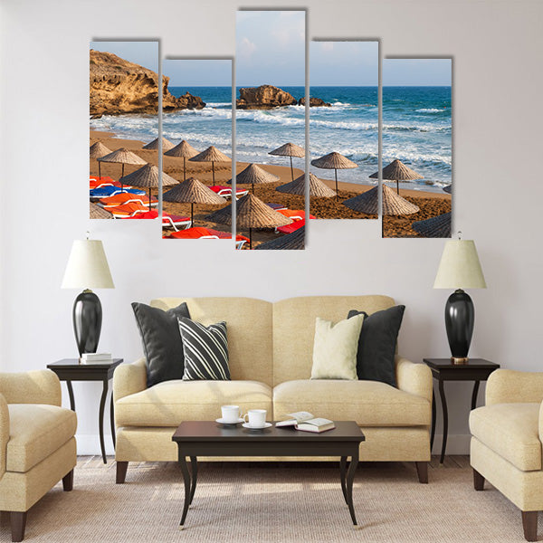 Sea Sun Beach Multi Panel Canvas Wall Art