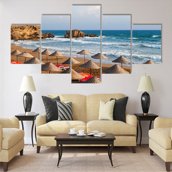 Sea Sun Beach Multi Panel Canvas Wall Art