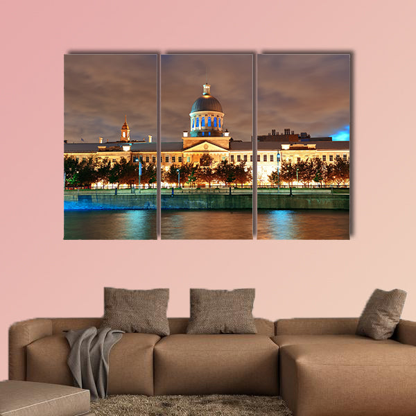 Bonsecours Market at sunset on street in Old Montreal wall art