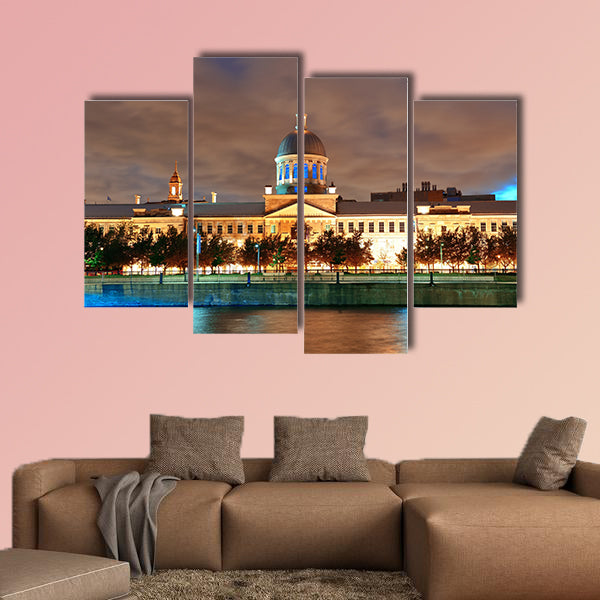 Bonsecours Market at sunset on street in Old Montreal wall art