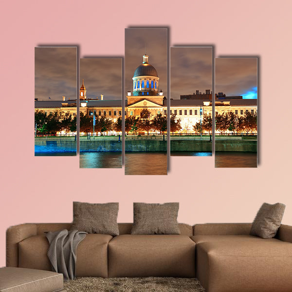 Bonsecours Market at sunset on street in Old Montreal wall art