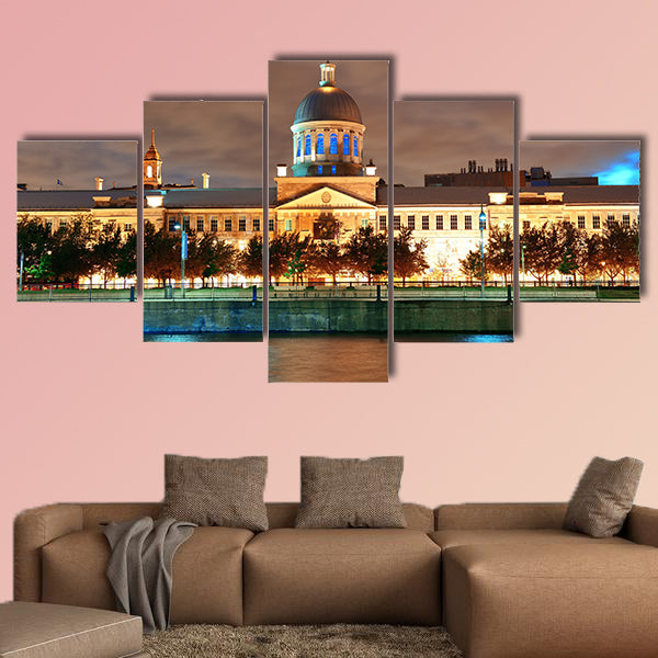 Bonsecours Market at sunset on street in Old Montreal wall art