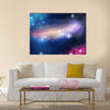 100 Vector Blue Beautiful Glowing Galaxy with Stars Multi Panel Canvas Wall Art