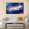 100 Vector Blue Beautiful Glowing Galaxy with Stars Multi Panel Canvas Wall Art