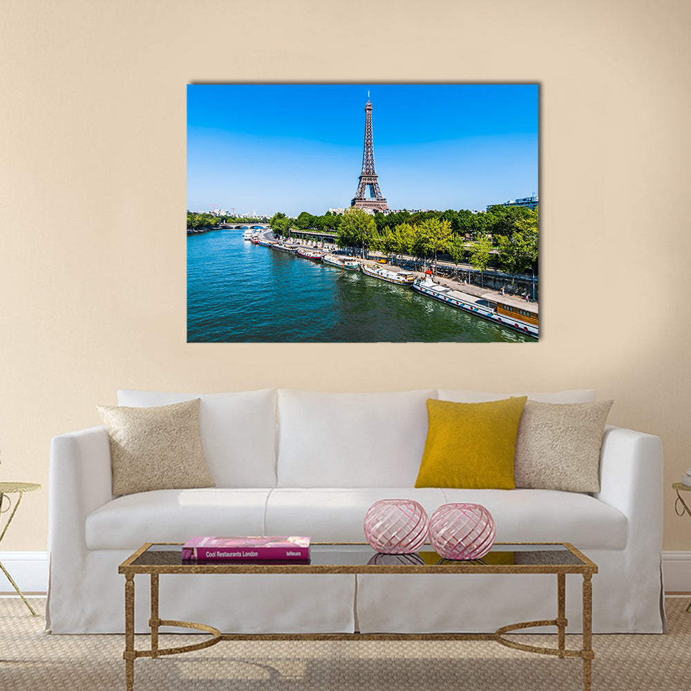 The Eiffel tower in the city of Paris in France Multi panel canvas wall art