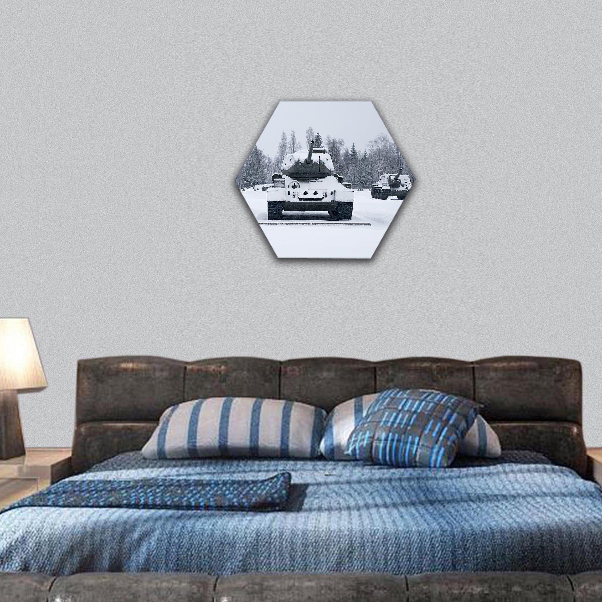 Russian Tanks in Prokhorovka hexagonal canvas wall art