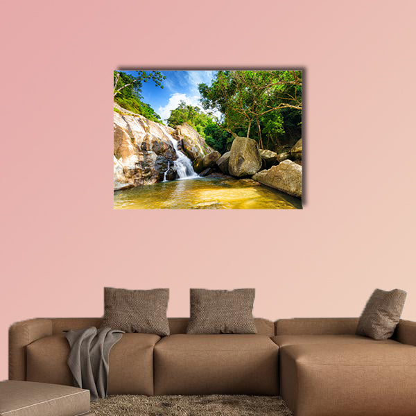 Hin Lad Waterfall, Koh Samui in the Thailand multi panel canvas wall art