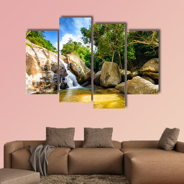 Hin Lad Waterfall, Koh Samui in the Thailand multi panel canvas wall art