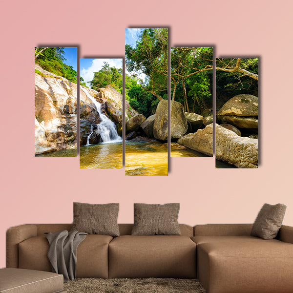Hin Lad Waterfall, Koh Samui in the Thailand multi panel canvas wall art