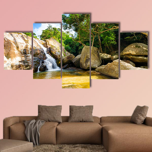 Hin Lad Waterfall, Koh Samui in the Thailand multi panel canvas wall art