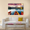 Mountain lake in National Park High overcrast sky Slovakia Europe Beauty world Multi panel canvas wall art