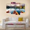 Mountain lake in National Park High overcrast sky Slovakia Europe Beauty world Multi panel canvas wall art