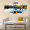 Mountain lake in National Park High overcrast sky Slovakia Europe Beauty world Multi panel canvas wall art